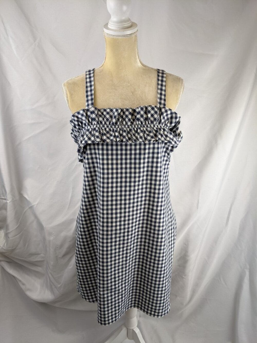 Amanda Uprichard Gingham Baby Doll Dress Size Medium Summer Sundress NEW NWT